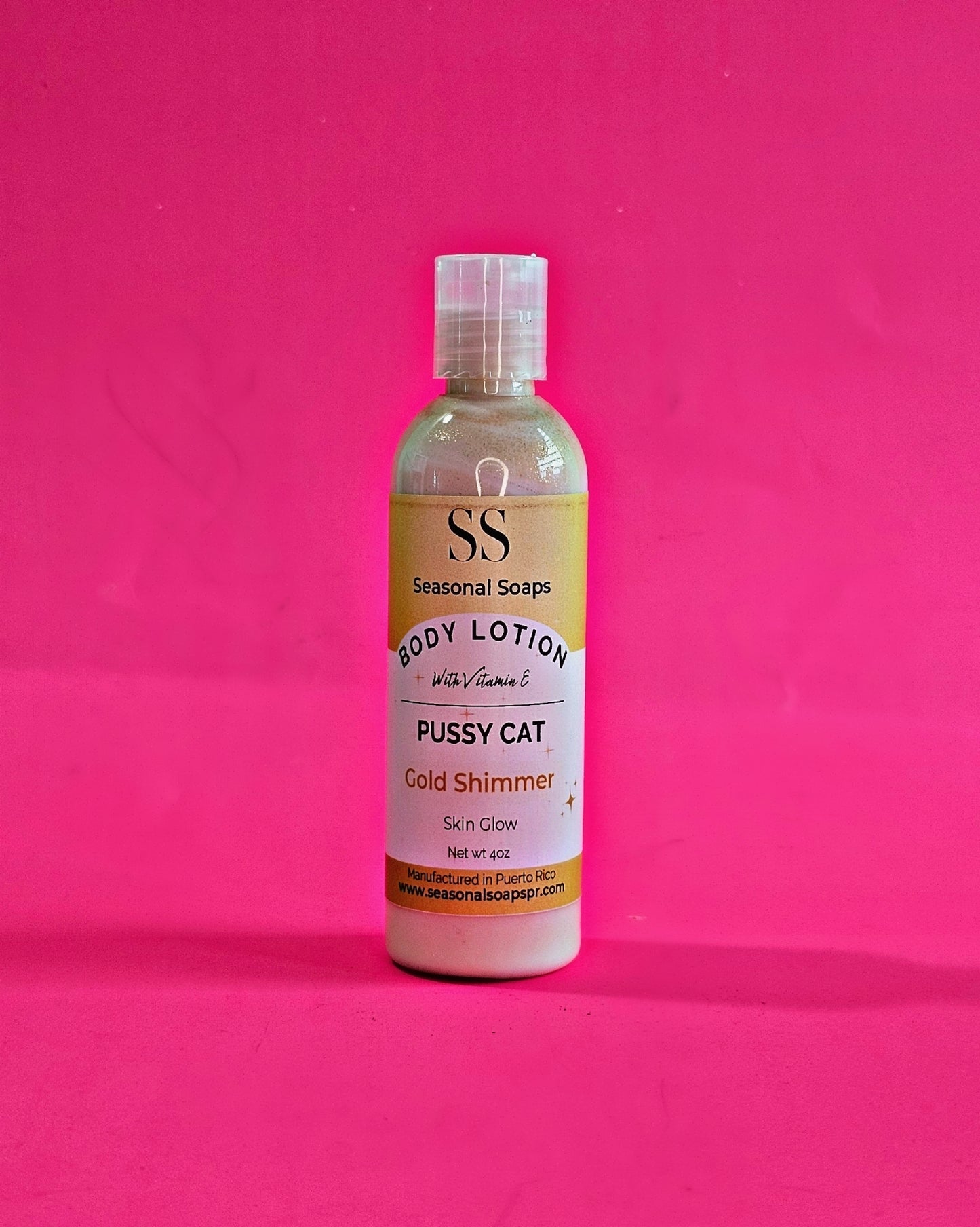 Pussy Cat Body Lotion (Brillo dorado) Feromonas