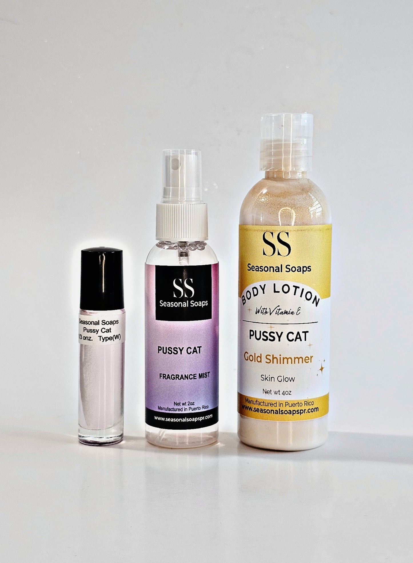 Pussy Cat Gold Shimmer Kit 3pcs women (crema con brillo Oro) (Feromonas)