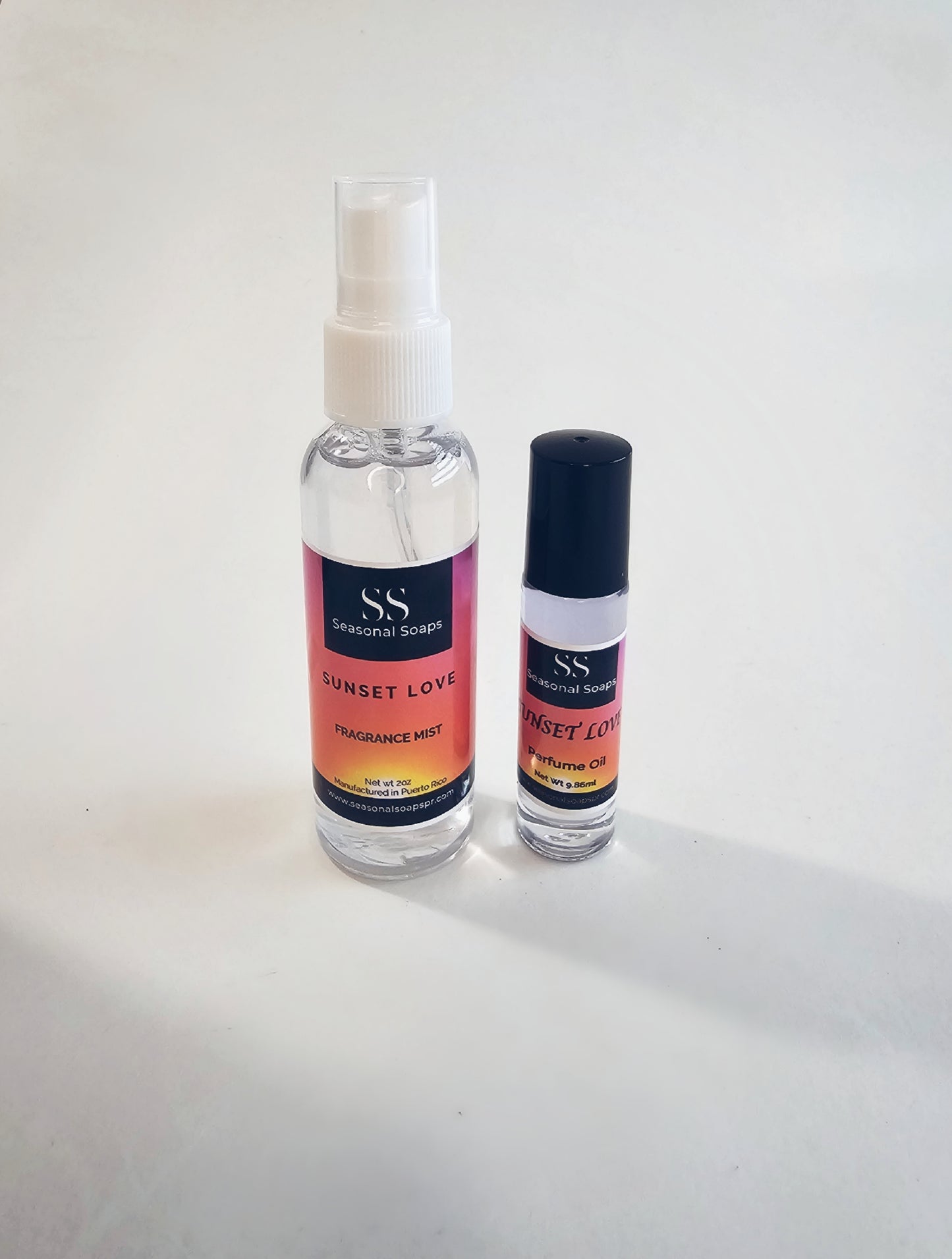 Sunset Love kit 2 psc (Feromonas) Exclusivo de Seasonal Soaps (W) Incluye perfume en aceite y Body Splash.