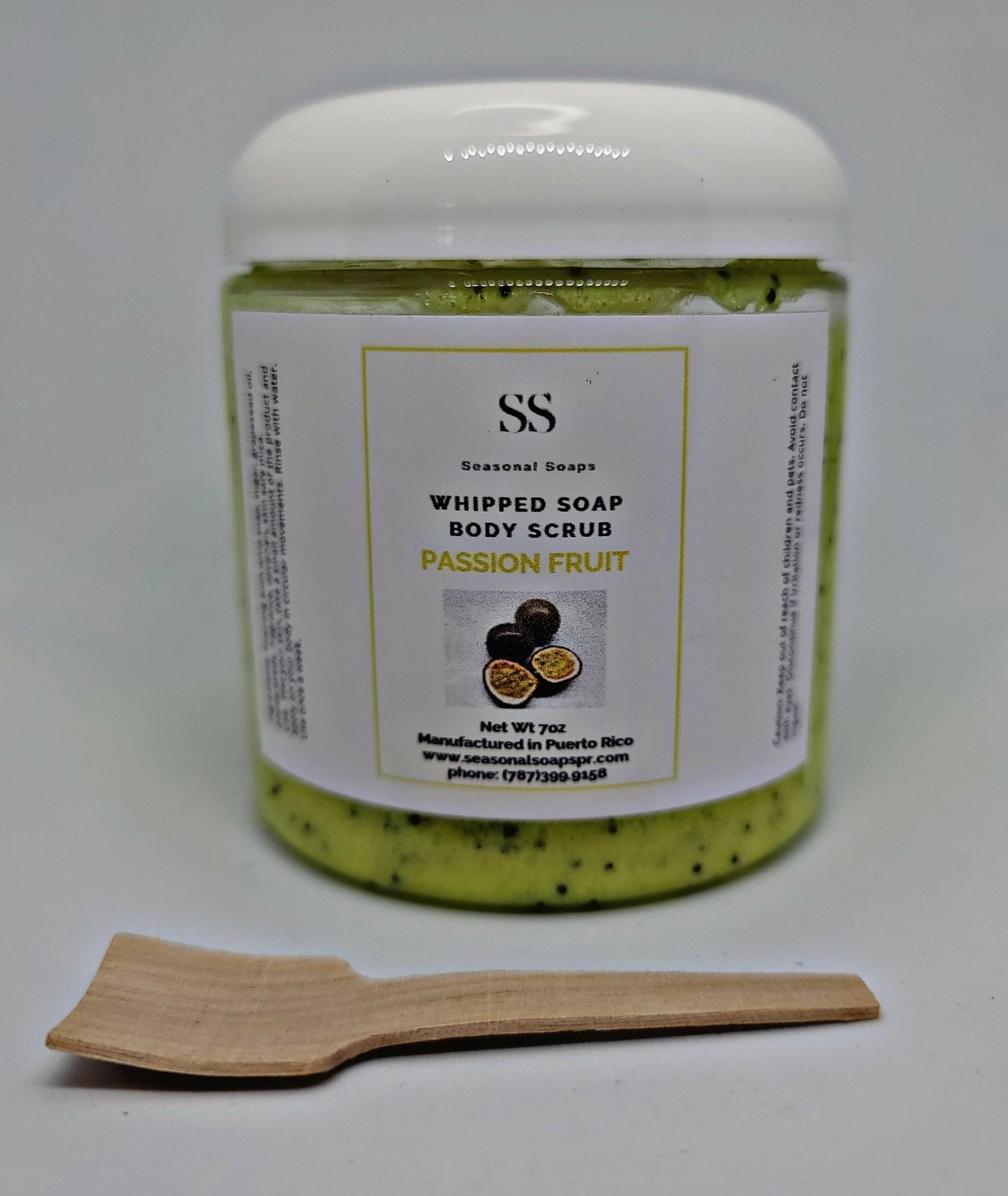 Exfoliante natural de azúcar con jabón batido: Passion Fruit.