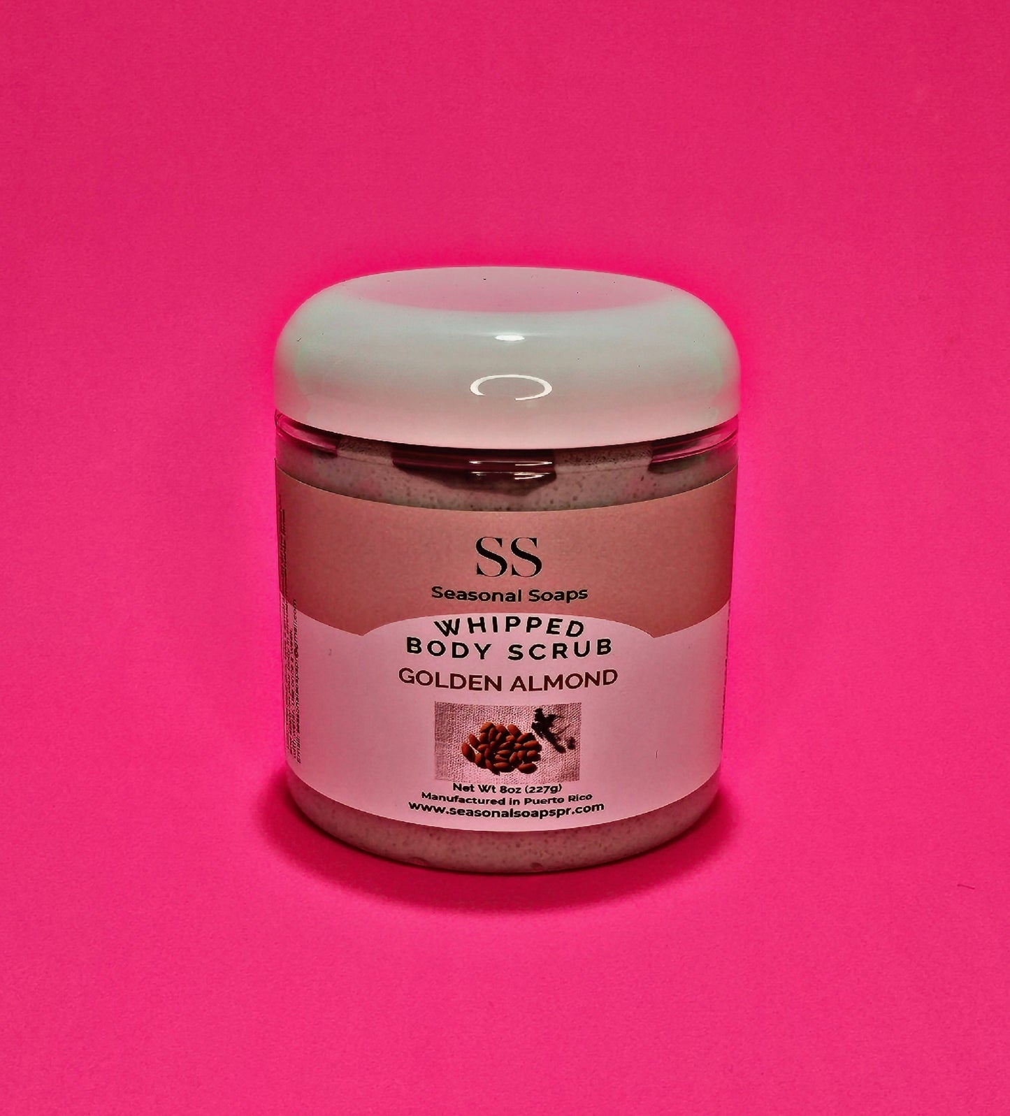 Exfoliante natural de azúcar con jabón batido: Golden Almond.