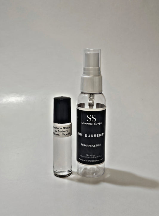 Mr. Burberry Kit 2pcs (perfume en aceite y Body splash)