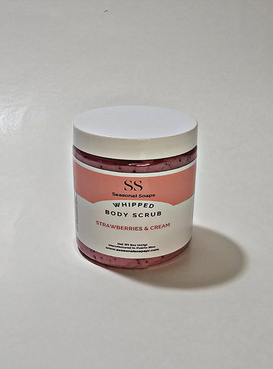 Exfoliante natural de jabón batido Fresas con crema