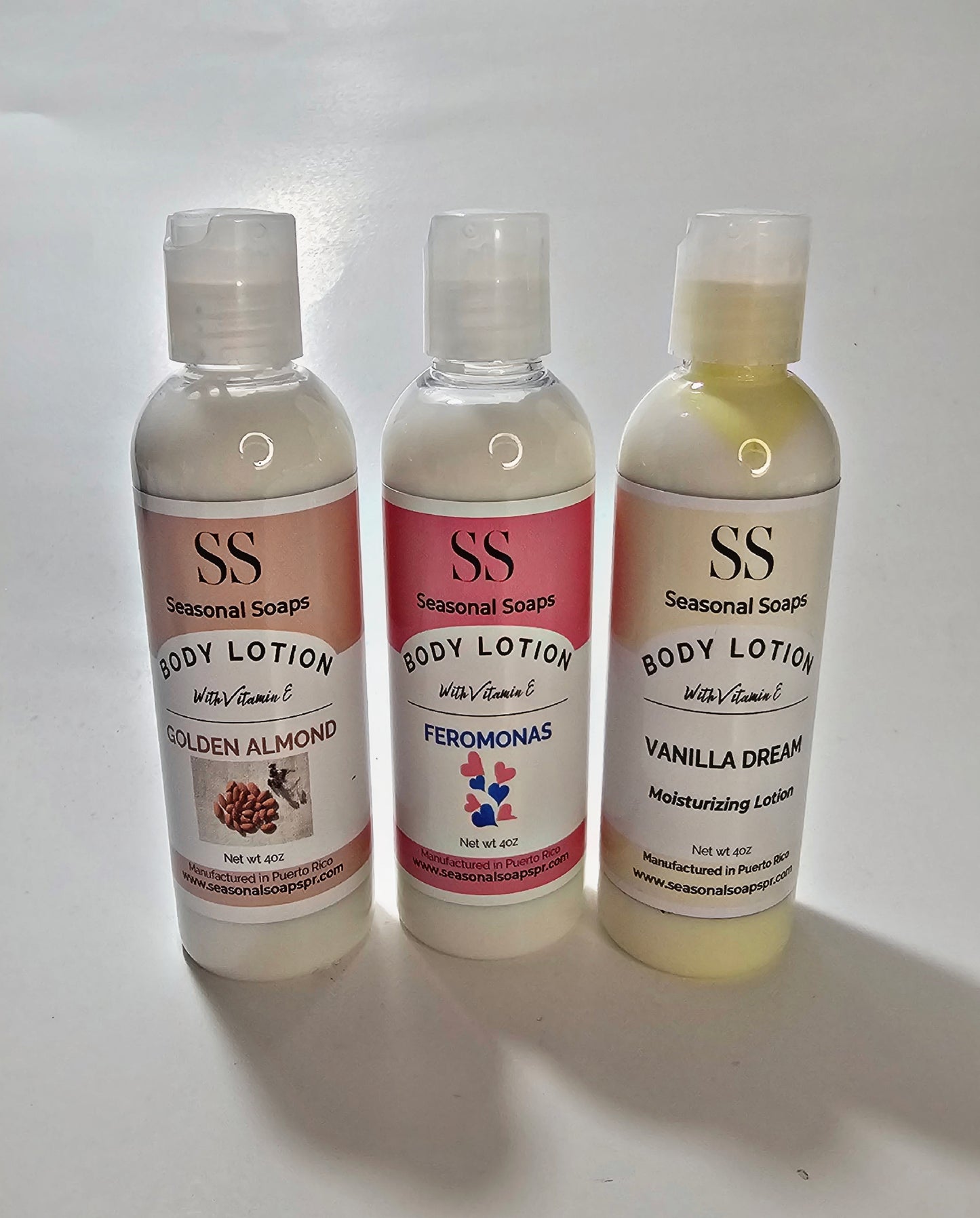 Kit Piel Luminosa (incluye 3 cremas hidratantes de Almendras, Feromonas y Vainilla)