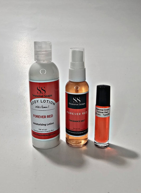 Forever Red Kit 3 piezas (Perfume en aceite, Body splash y crema perfumada)