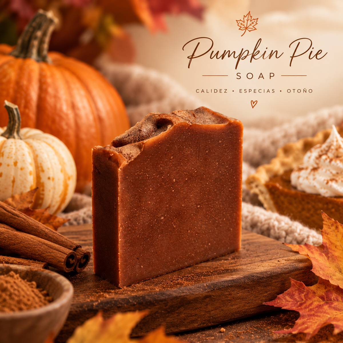 Fall Essentials Bundle 3 jabones de Temporada de Otoño. Pumpkin Pie, Pumpkin oatmeal y Sugar Kiss.