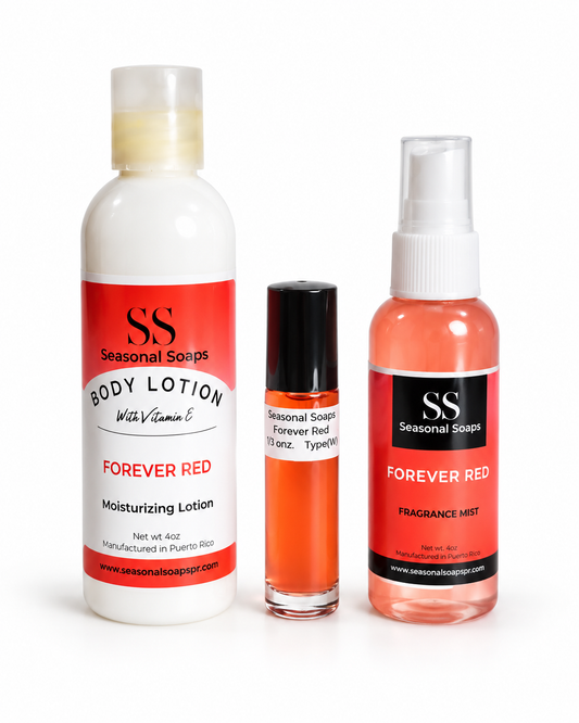 Forever Red Kit 3 piezas (Perfume en aceite, Body splash y crema perfumada)