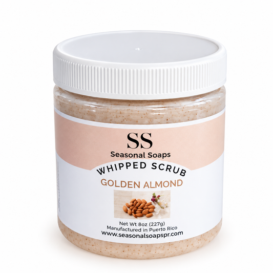 Exfoliante natural de azúcar con jabón batido: Golden Almond