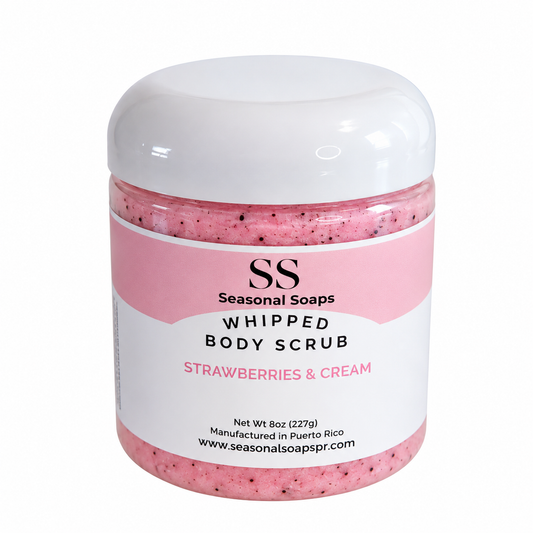 Exfoliante natural de jabón batido Fresas con crema