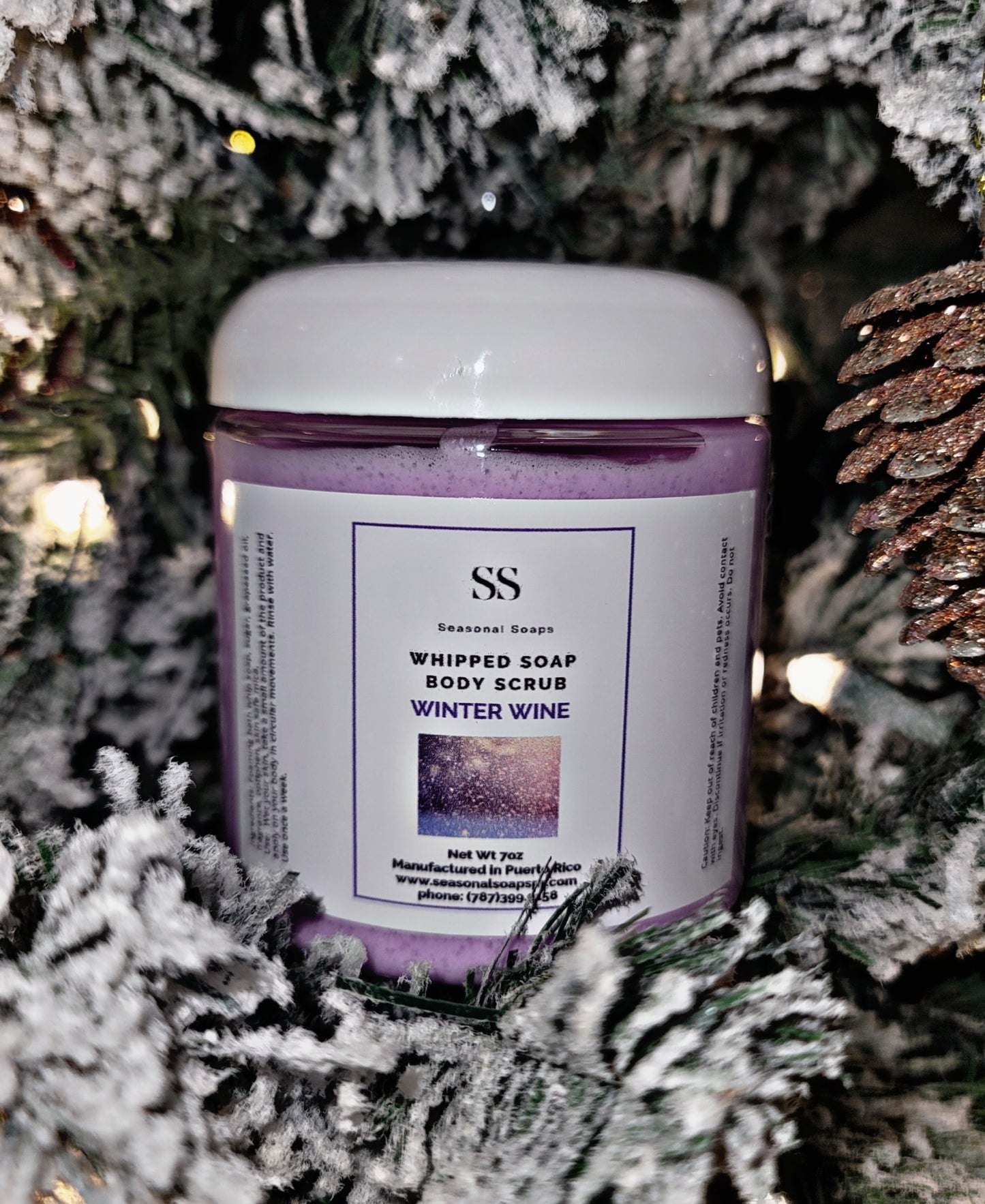 Exfoliante natural de azúcar con jabón batido: Winter Wine